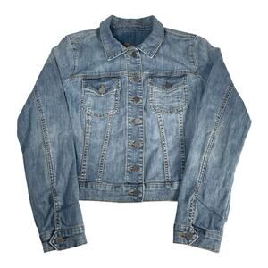 Kut from the Kloth Jacket Womens size Large Helena Denim Stretch